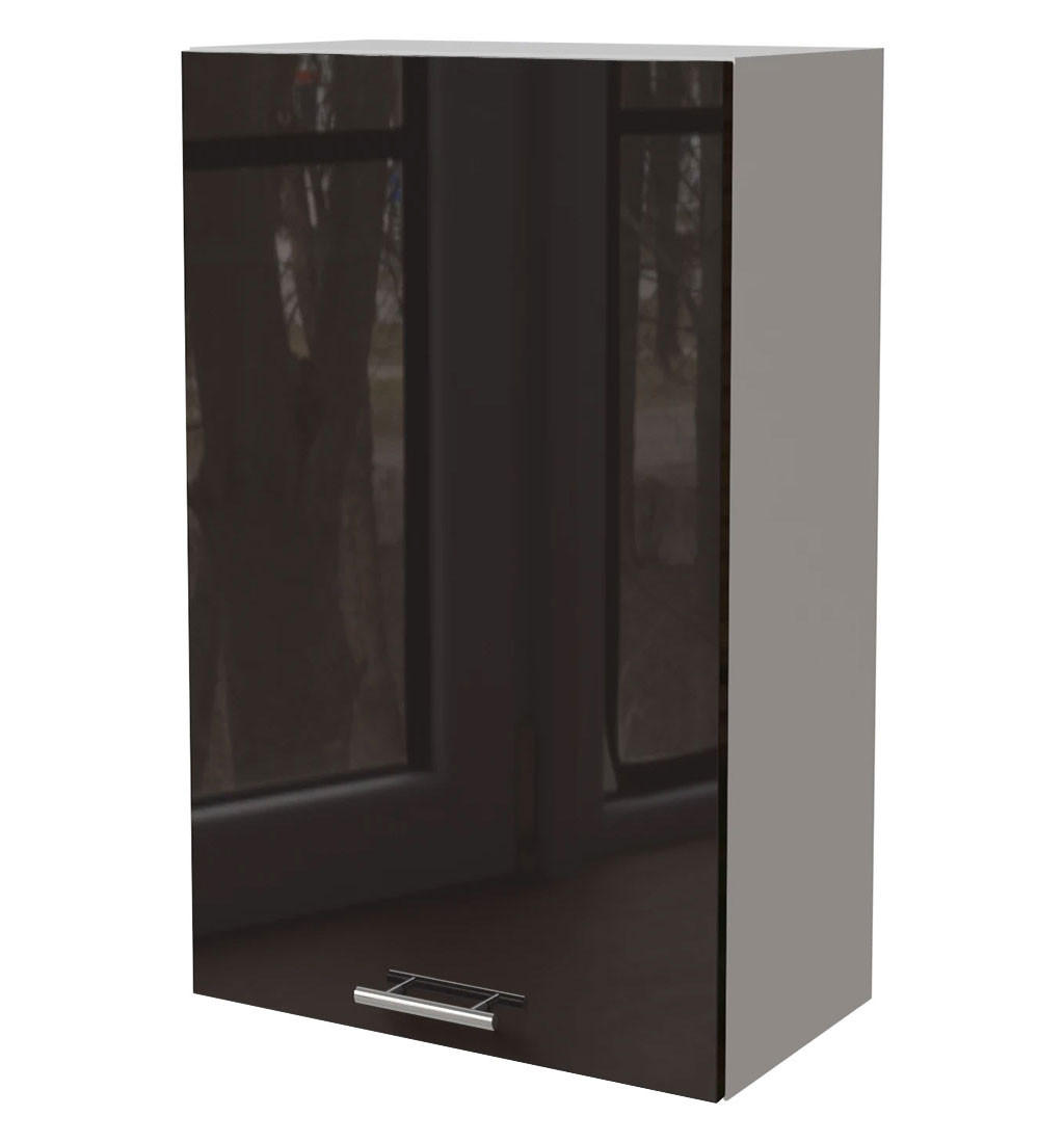 Feldmann-Wohnen Küchenhängeschrank Schwarz Hochglanz, Weiß 60x96x32.5 cm