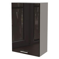 KÜCHENHÄNGESCHRANK Essen W4/60/1 Schwarz Hochglanz / Weiß Matt 60 / 32,5 / 96cm - Schwarz Hochglanz/Schwarz, Holz/Holzwerkstoff (60/96/32.5cm) - Feldmann-Wohnen