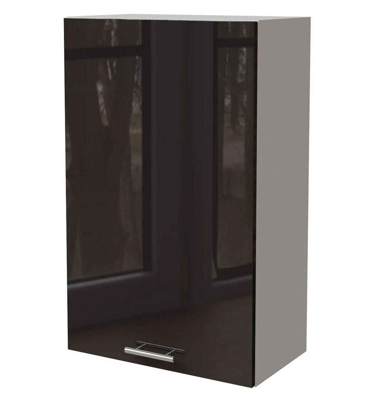 KÜCHENHÄNGESCHRANK Essen W4/60/1 Schwarz Hochglanz / Weiß Matt 60 / 32,5 / 96cm - Schwarz Hochglanz/Schwarz, Holz/Holzwerkstoff (60/96/32.5cm) - Feldmann-Wohnen