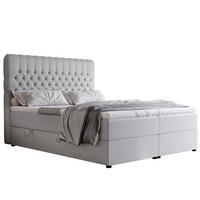 BOXBETT 200x200 cm mit Topper - Grau, Holzwerkstoff/Textil (200/200cm) - Idohome