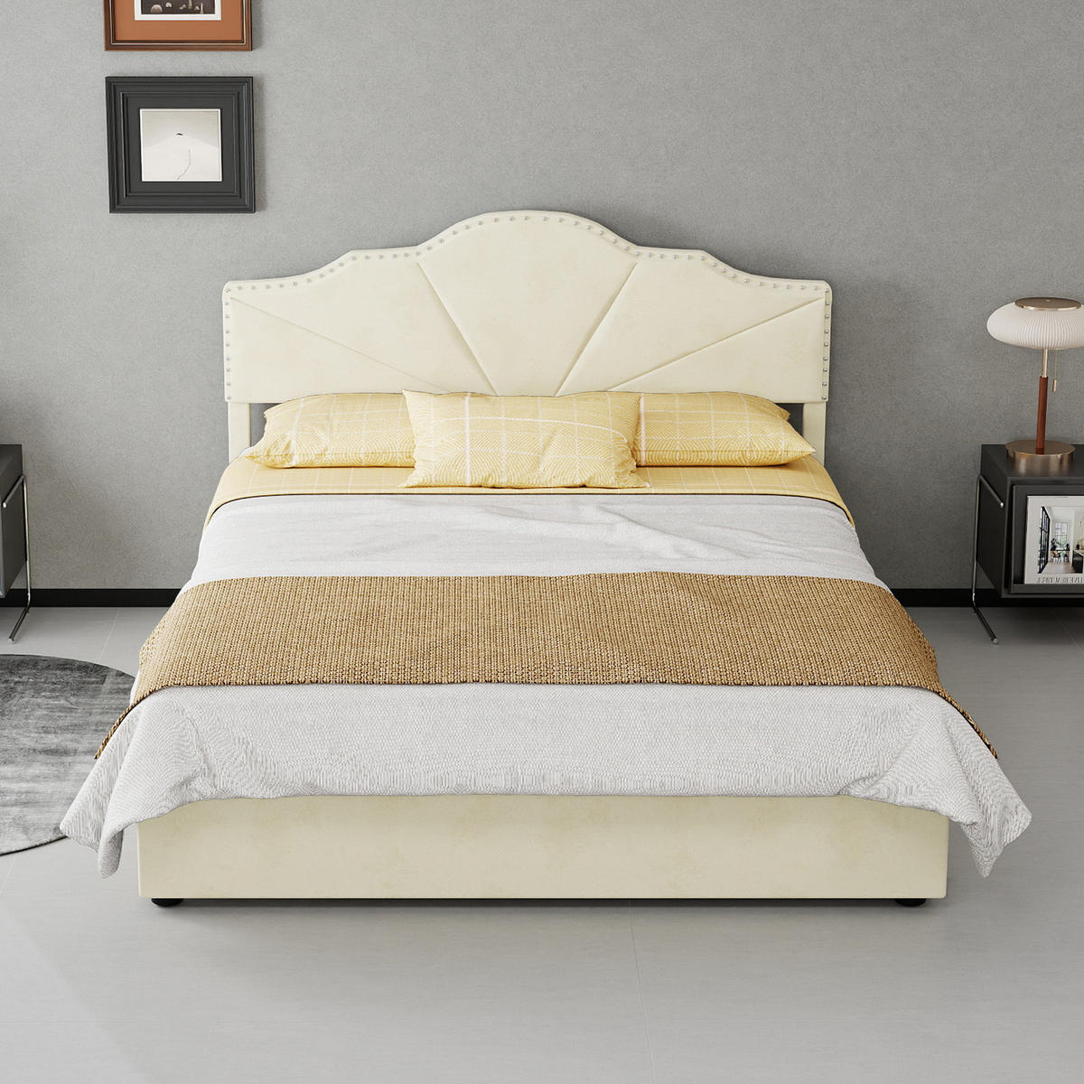 STAURAUMBETT 140/200 cm mit Hydraulik-Stauraum, DE-41913, in Beige - Beige, Metall (140/200cm) - ComfortXL