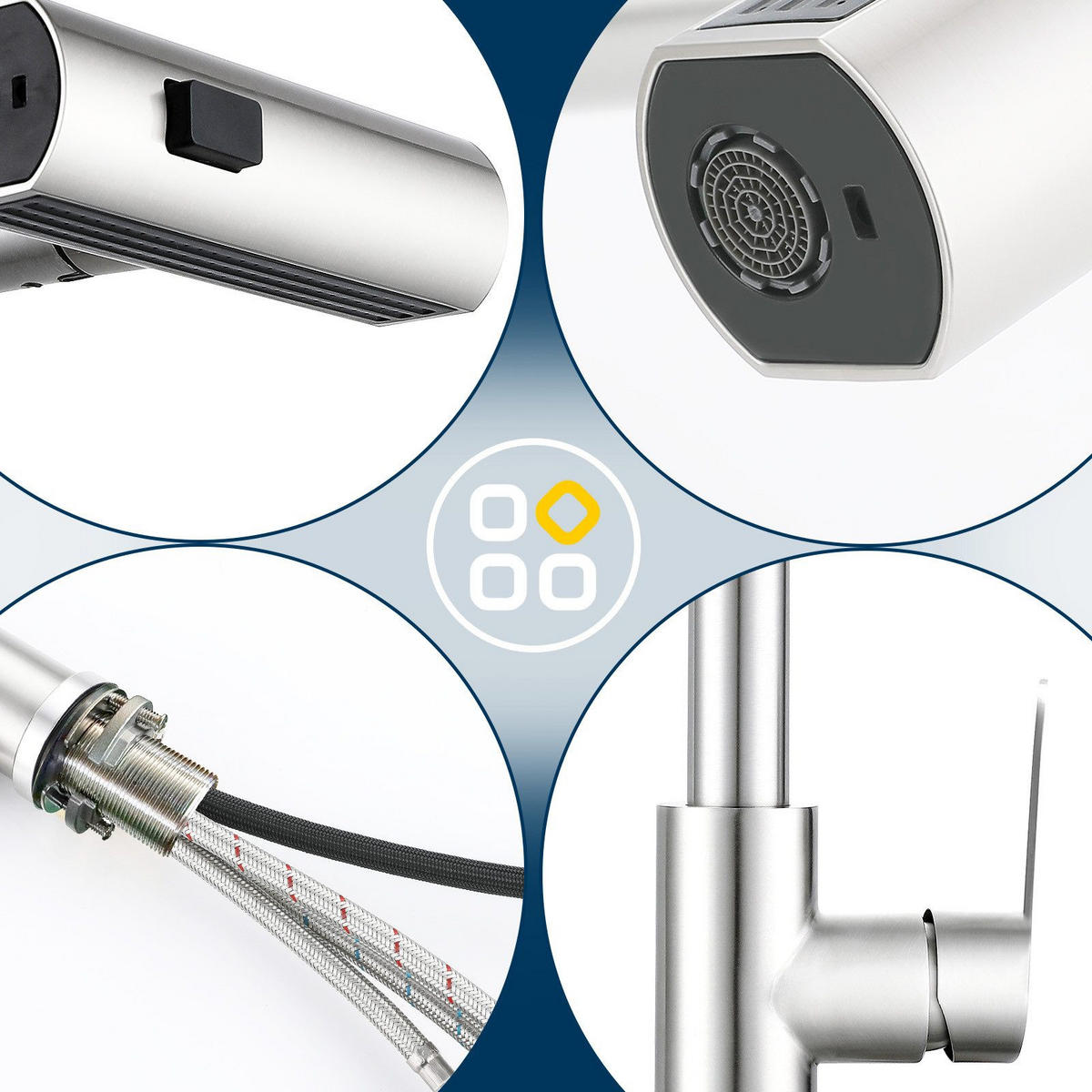 KÜCHENARMATUR Einbeck II 34/19.5/19.5cm - Weiß, Kunststoff (19.5/19.5/34cm) - Nettlife