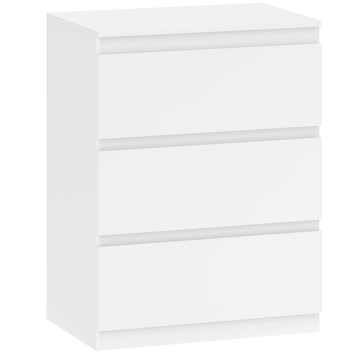 KOMMODE mit 3 Schubladen für Wohnzimmer Spanplatte Weiß - Weiß, Holzwerkstoff (40/79/60cm) - HOMCOM