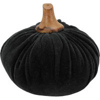 KÜRBIS Herbstdeko 11/11/10 cm - Schwarz, Textil (11/10/11cm) - Home Styling Collection