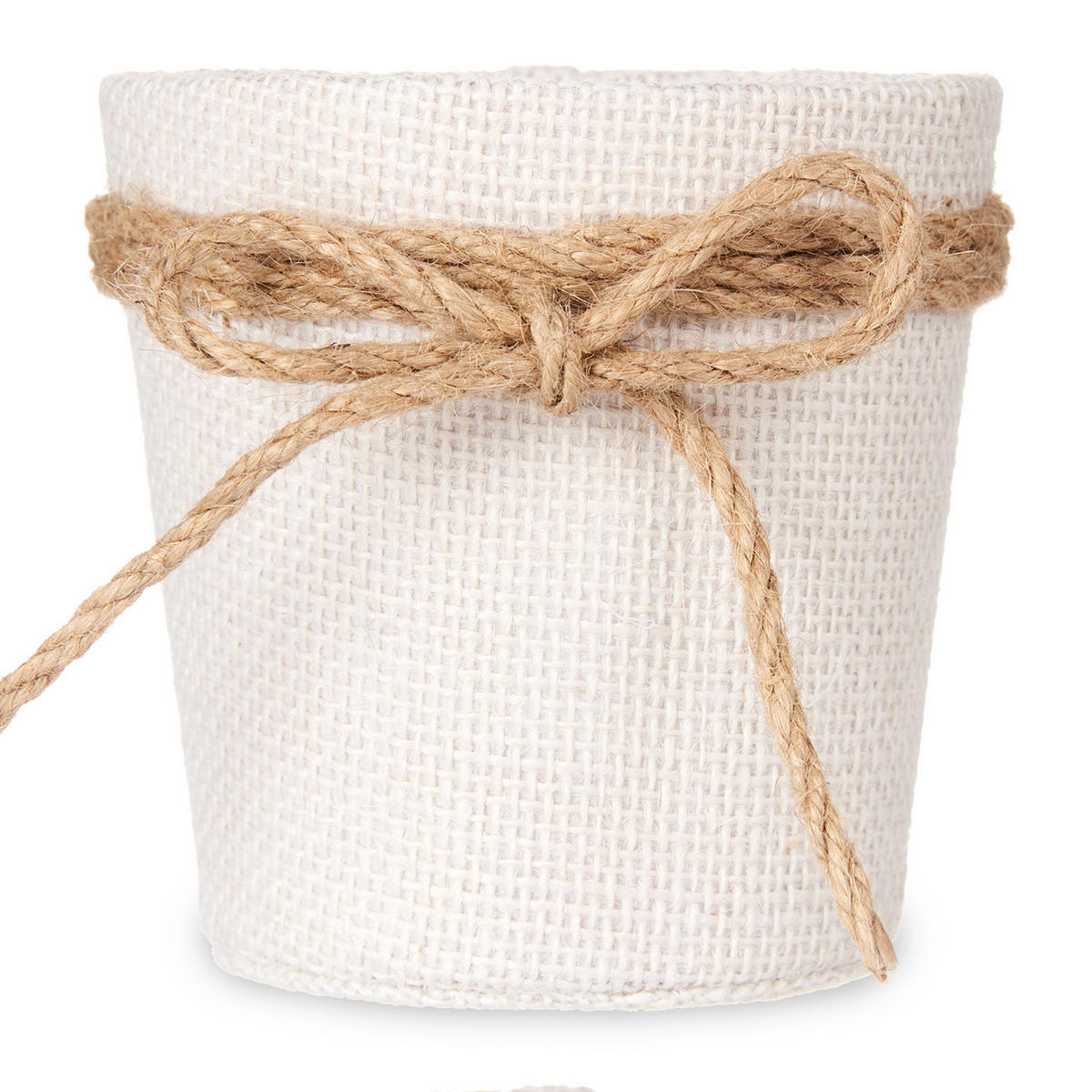BLUMENTOPF Jute geflochten Ø 10 cm - Weiß, Kunststoff (10/11cm)