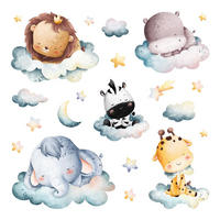 WANDAUFKLEBER 80x119cm - Schlafende Tiere - Multicolor, Kunststoff (80/119/0.1cm) - Wallfluent