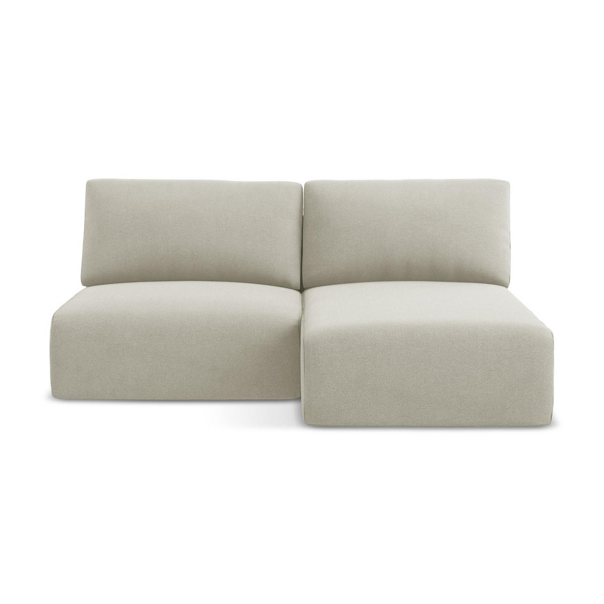ECKSOFA mit Schlaffunktion rechts Strukturstoff Stoff Beige - Beige/Creme, Kunststoff/Textil (210/149cm) - LaMiaSofa