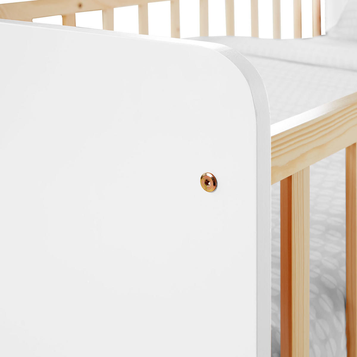 KINDERBETT Weiß 90/200 Lattenrost Matratze Rausfallschutz - Weiß, Holz (100/67/208cm) - Homestyle4u