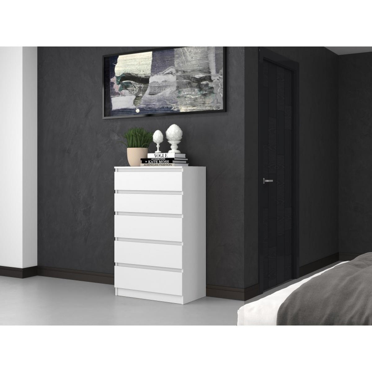 KOMMODE Weiß 70/109,5/40 - Weiß, Holzwerkstoff (70/110/40cm) - RAUMHIRSCH FURNITURE