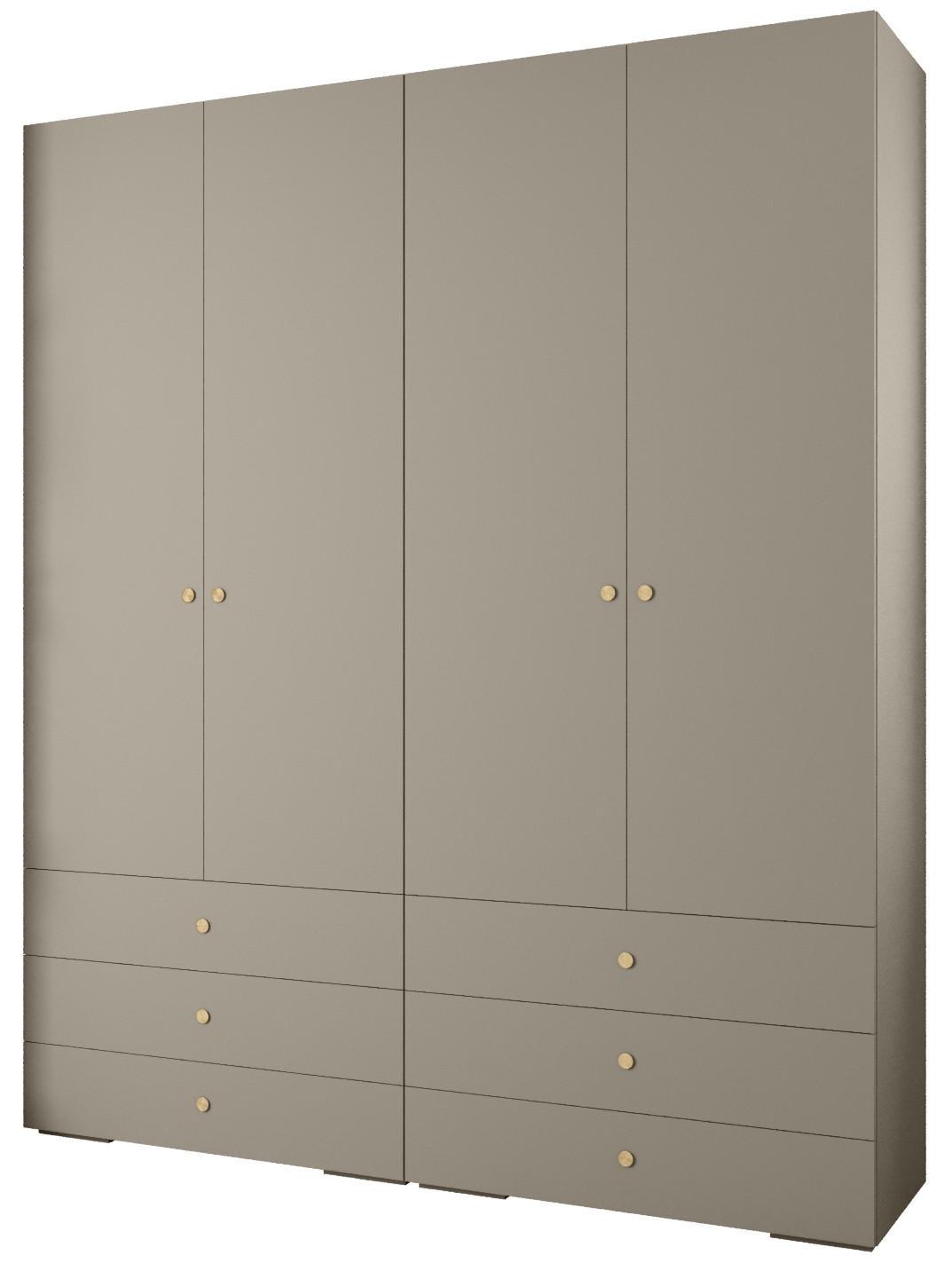 GARDEROBEN-SET 236,7/200/47 - Kaschmir/Goldfarben, Holz/Kunststoff (200/236.7/47cm) - Abiks Möbel