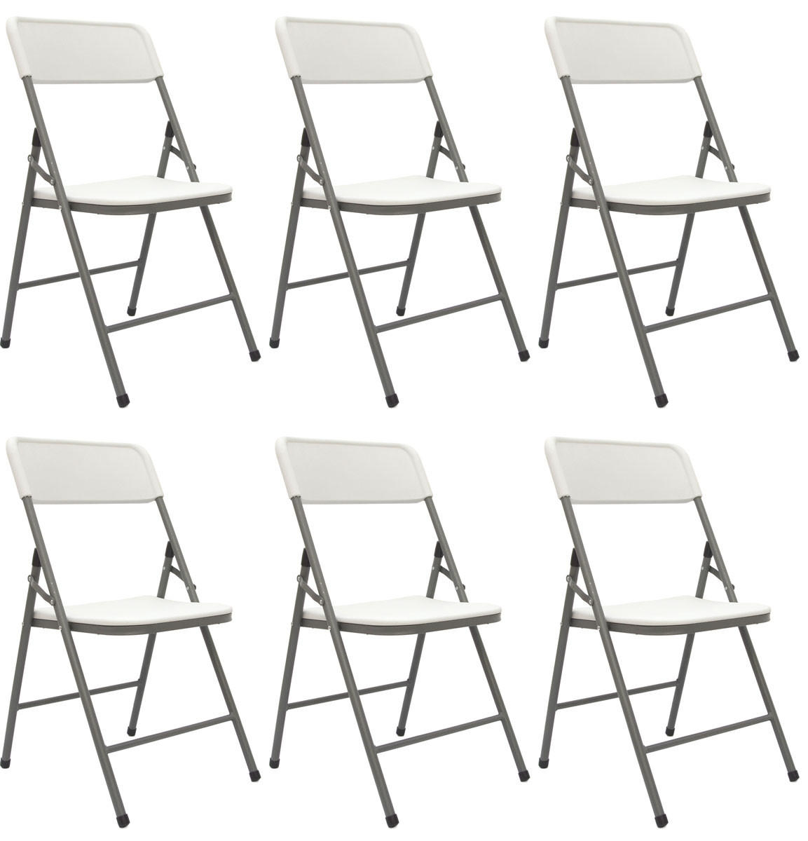 KLAPPSTÜHLE 6er Set bis 150kg 50x46x83,5 cm - Weiß, Kunststoff (50/83.5/46cm) - Amanka