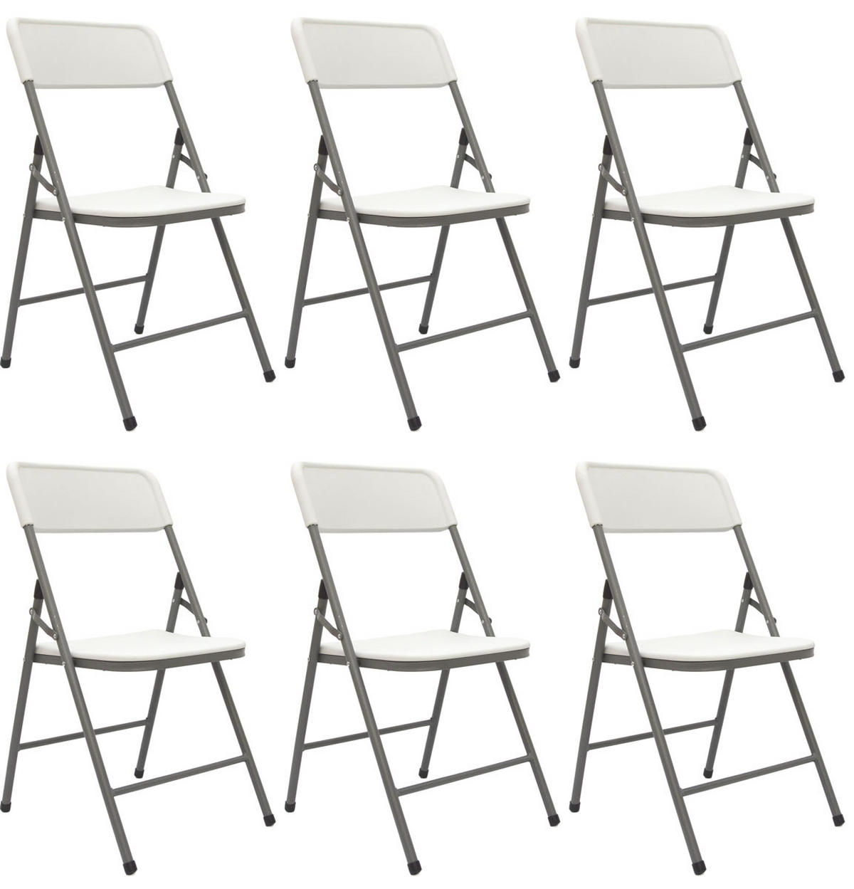 KLAPPSTÜHLE 6er Set bis 150kg 50x46x83,5 cm - Weiß, Kunststoff (50/83.5/46cm) - Amanka