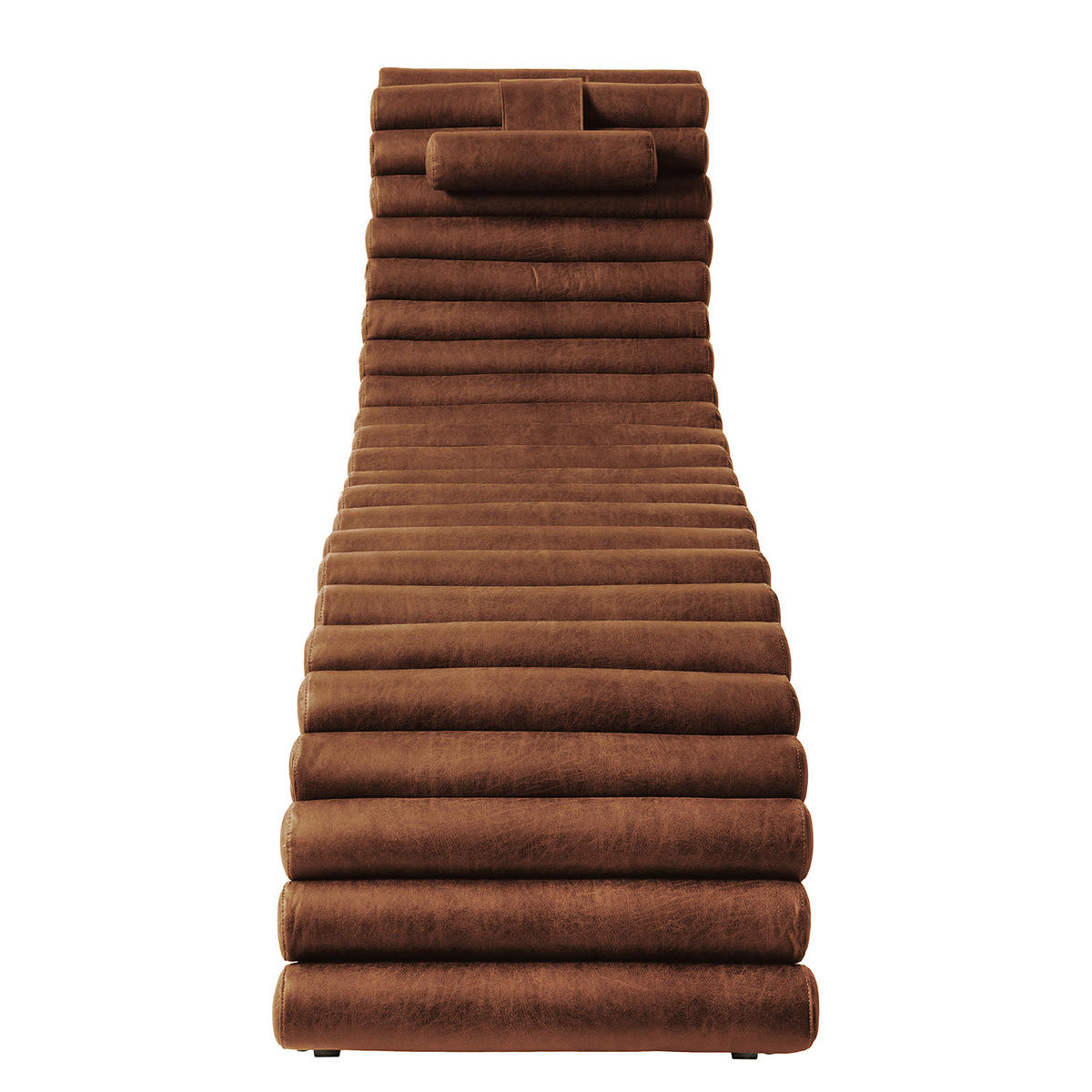 RELAXLIEGE - Antiklederlook - Braun, Textil (185/81/62cm) - home24