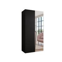 DREHTÜRENSCHRANK 202/100/52 2-türig - Beige/Schwarz, Holz/Metall (100/202/52cm) - Abiks Möbel