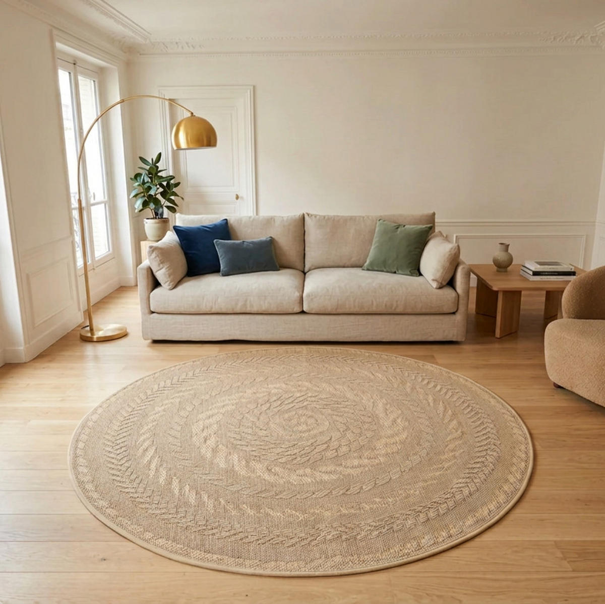 TEPPICH In- Outdoor, fleckenresistent beige - Beige, Textil (160/160cm) - AFK Living