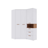 ECKKLEIDERSCHRANK REGAL GRANT SET 15/B WEIß 143/195/91 - Weiß, Holzwerkstoff/Kunststoff (143/195/91cm) - Marmex Möbel