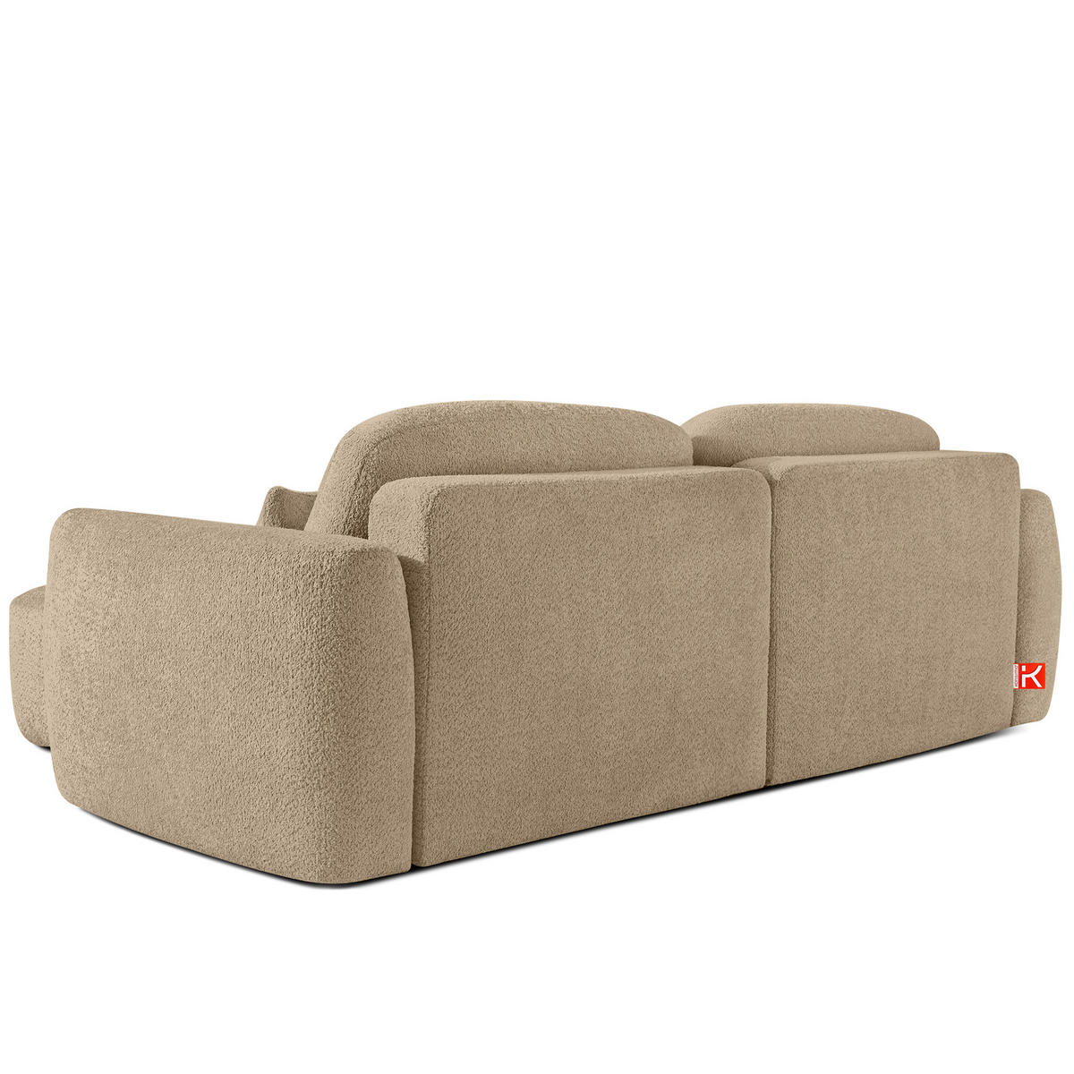ECKSOFA links ELOSA - Ecru, Holz/Textil (245/165cm) - KONSIMO®