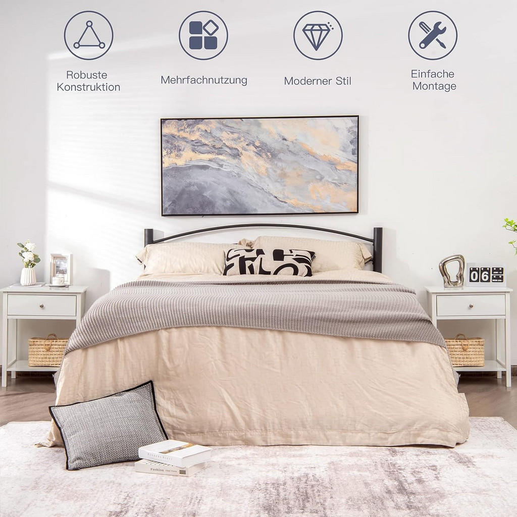 Thumbnail - Costway Nachttisch, Weiß, Holz, 40x58x48 cm, Schlafzimmer, Nachttische