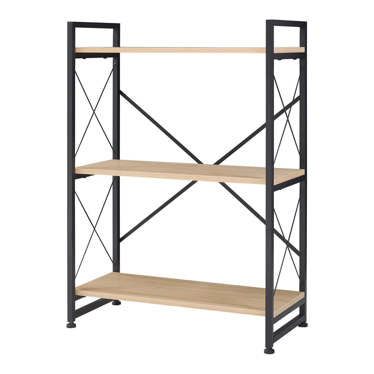 STANDREAGL Skørping - Eichefarben/Schwarz, Holzwerkstoff/Metall (65/90/30cm) - [en.casa]