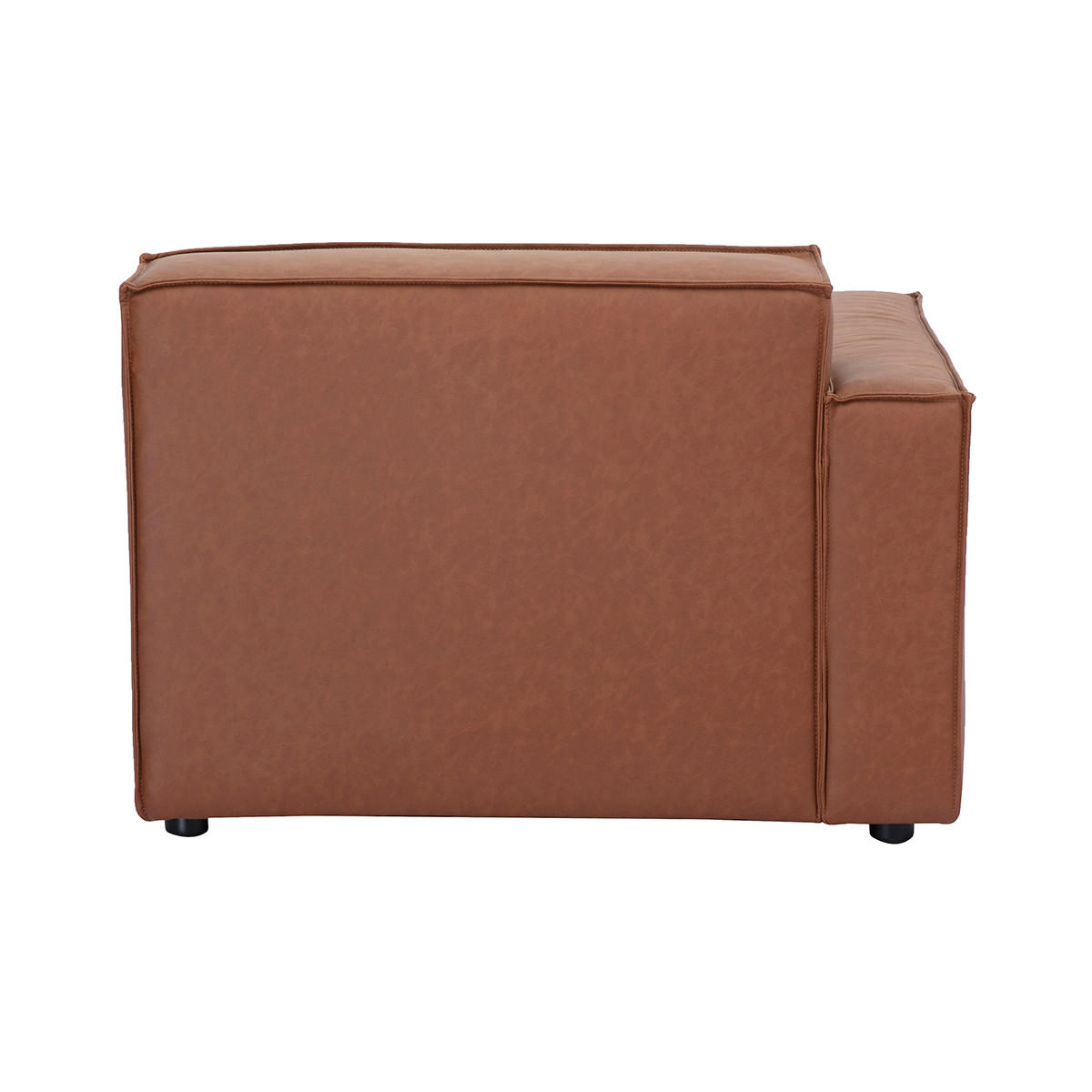 ECKMODUL Links Braun Leder SPLIT - Braun, Textil (101/70.5/101cm) - Miliboo