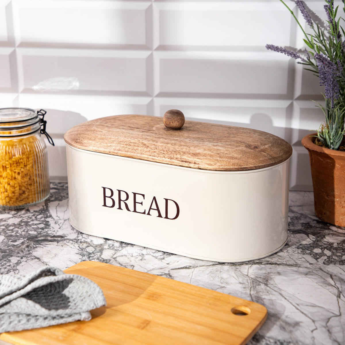 BROTKASTEN Conti grau 35/19/13 cm - Grau, Metall (19/13/35cm) - Homla