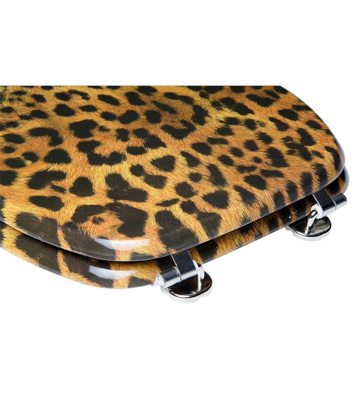 WC-SITZ Leopardenfell - Braun, Holzwerkstoff (38/6/47cm) - Sanilo