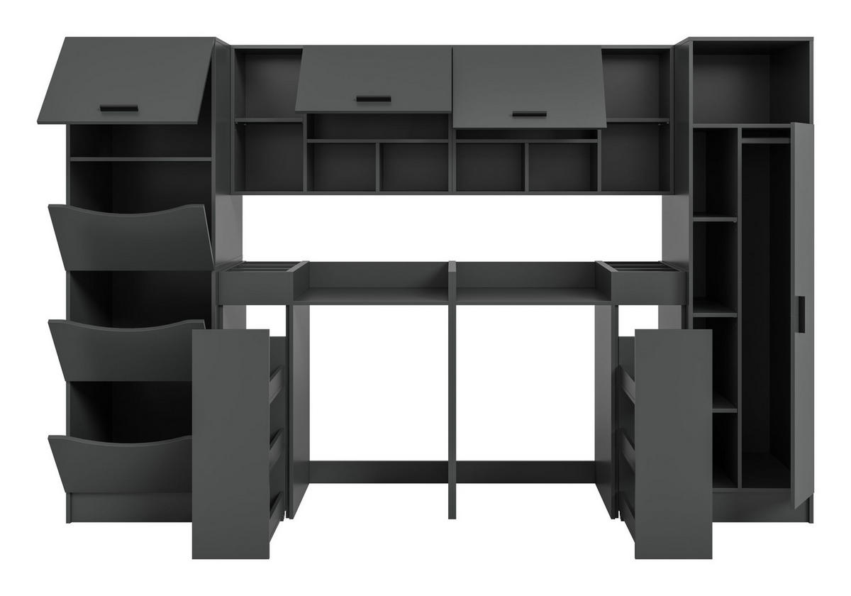 WASCHMASCHINENUMBAU Set FREE (B/H/T: ca. 300/195/68 cm) in anthrazit/anthrazit - Anthrazit, Holzwerkstoff (300/195/68cm)