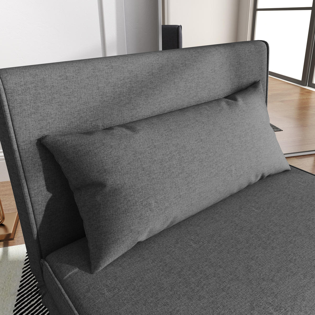 SCHLAFSESSEL DE-14610 3-in-1 verstellbare Rückenlehne mit Kissen Grau - Grau, Textil (78/80/94cm) - ComfortXL