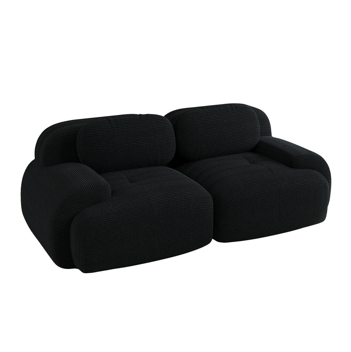 SOFA modular rahmenlos Cord Black - Schwarz, Kunststoff (103/75/208cm) - Meubliv