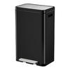 MÜLLEIMER Stilvoller Rechteckiger Mit Extra Breitem Pedal & Gedämpften Stay Open Deckel 63,7 x 36,2 x 29,7 cm 30 Liter Schwarz - Schwarz, Metall (36.2/63.7/29.7cm) - PROREGAL