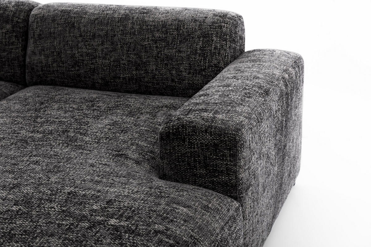 ECKSOFA L Form Jughlio Beige 240/165/75 cm Rechts mit Schlaffunktion - Beige/Schwarz, Kunststoff/Textil (240/165cm) - AX Living
