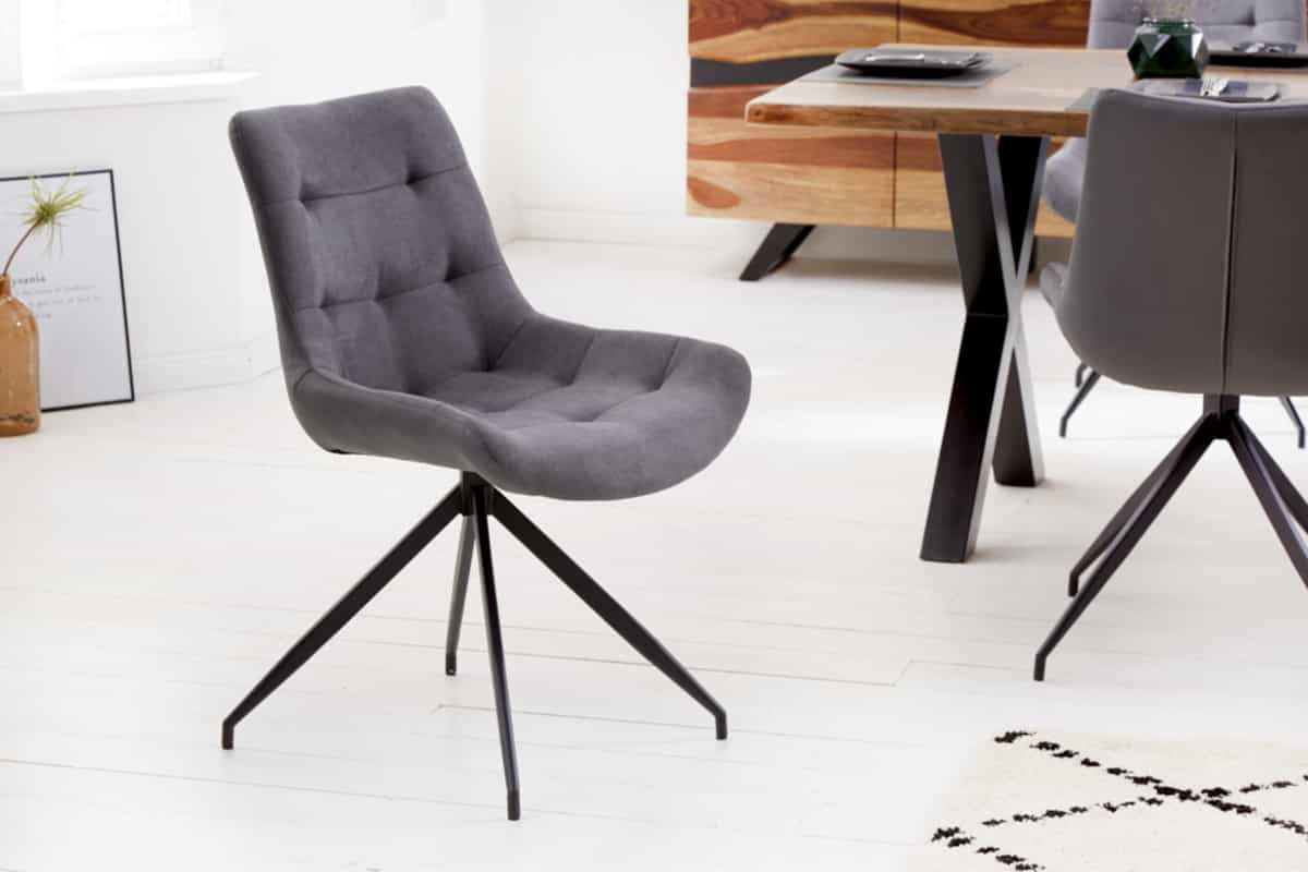 STUHL DIVANI Microfaser Hellgrau 85 cm - Schwarz/Grau, Kunststoff/Textil (57/86/61cm) - riess-ambiente