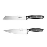 MESSERSET PROFI 2-tlg Kochmesser 19 cm + Brotmesser 18 cm Edelstahl Schwarz - Silberfarben/Schwarz, Kunststoff/Metall - Fissler