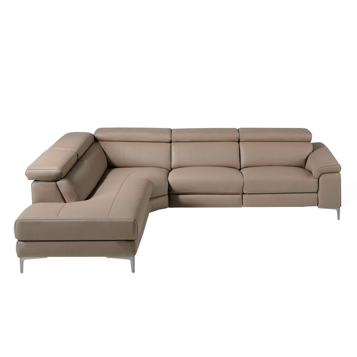 ECKSOFA Relax chaise longue sofa links nerz leder 295/232/97 cm - Taupe/Beige, Leder (295/232cm) - ANGEL CERDA