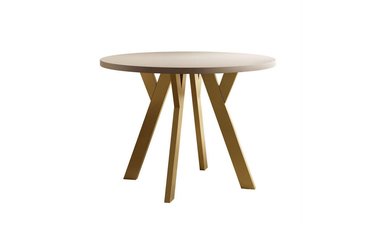 ESSTISCH VOLTA MATT 100/100/72,5 cm Tischplatte: Kaschmir matt; Gestell: Golden - Kaschmir/Goldfarben, Holzwerkstoff/Metall (100/100/72.5cm) - Lookway