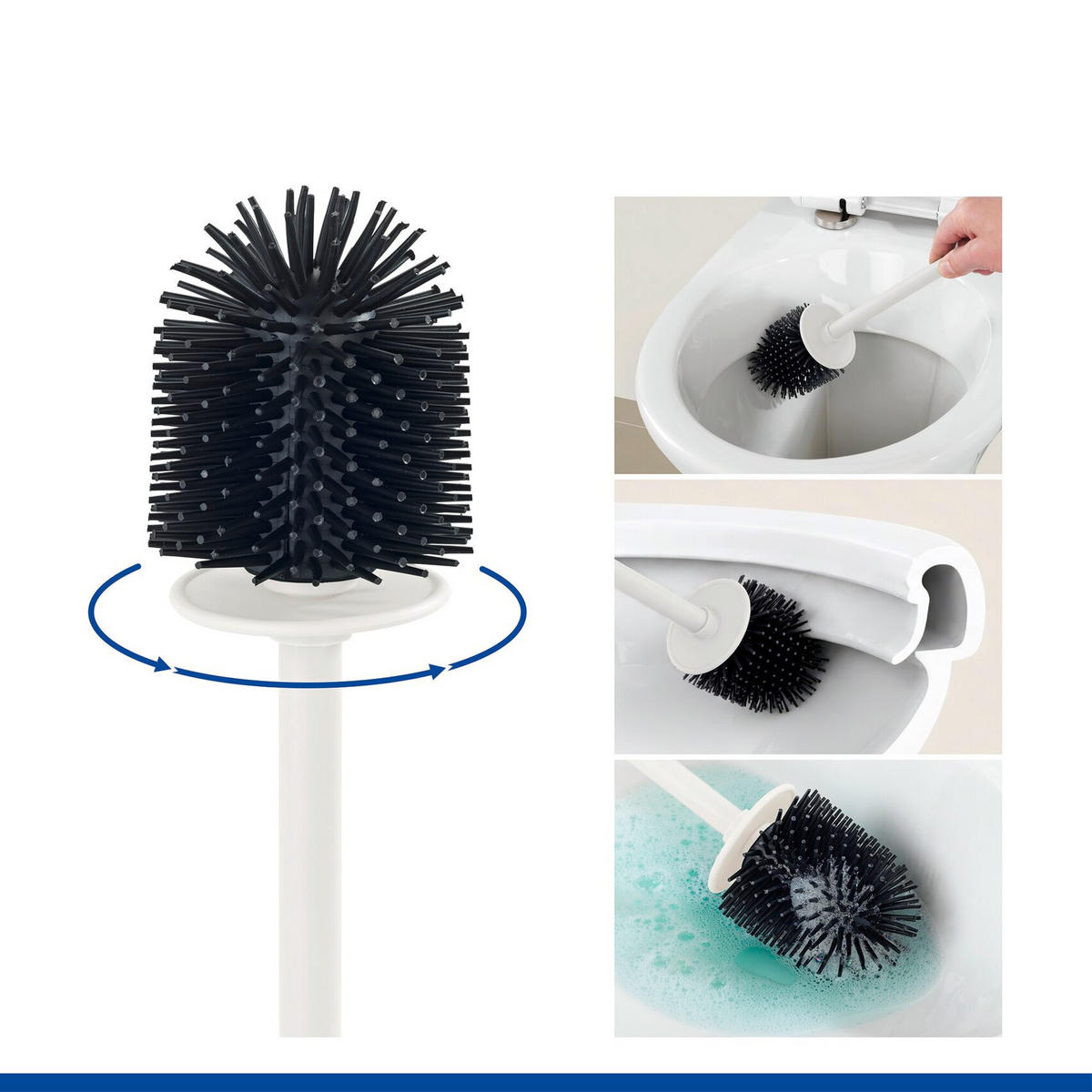 SILIKONBÜRSTE für die Toilette Lizan 10,5/10,5/35,5 cm - Weiß, Metall (10.5/35.5/10.5cm) - Wenko