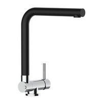 VORFENSTER-KÜCHENARMATUR, Umklappbar 4,5 CM, Verchromt und Schwarz Granit, 360° schwenkbar - Schwarz, Metall (20/29.5/20cm) - VIZIO