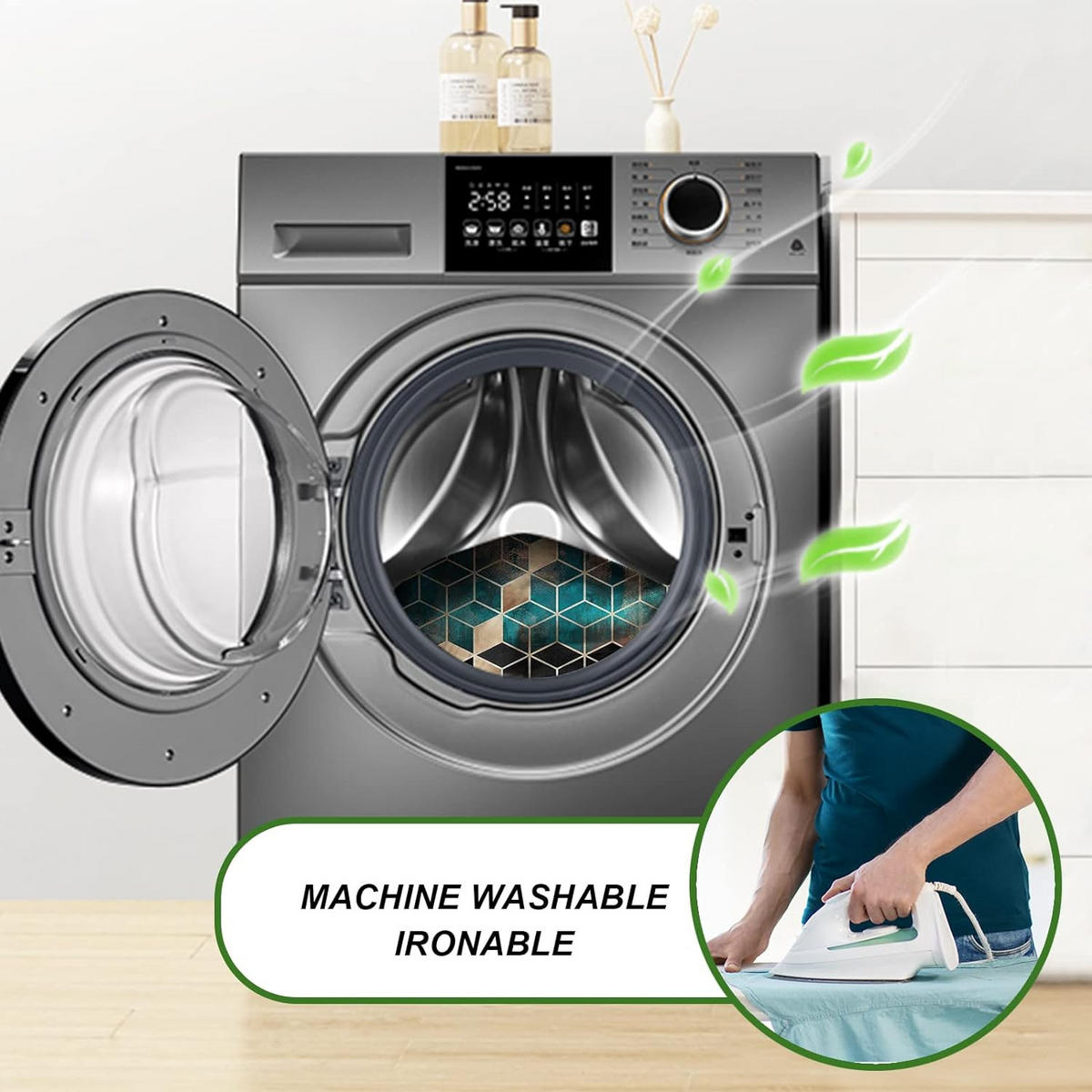 DUSCHVORHANG 180 x 180 cm 100% Polyester für Badewanne und Badezimmer waschbar schimmelresistent antibakteriell - Multicolor, Textil (180/180cm) - MCBOSON