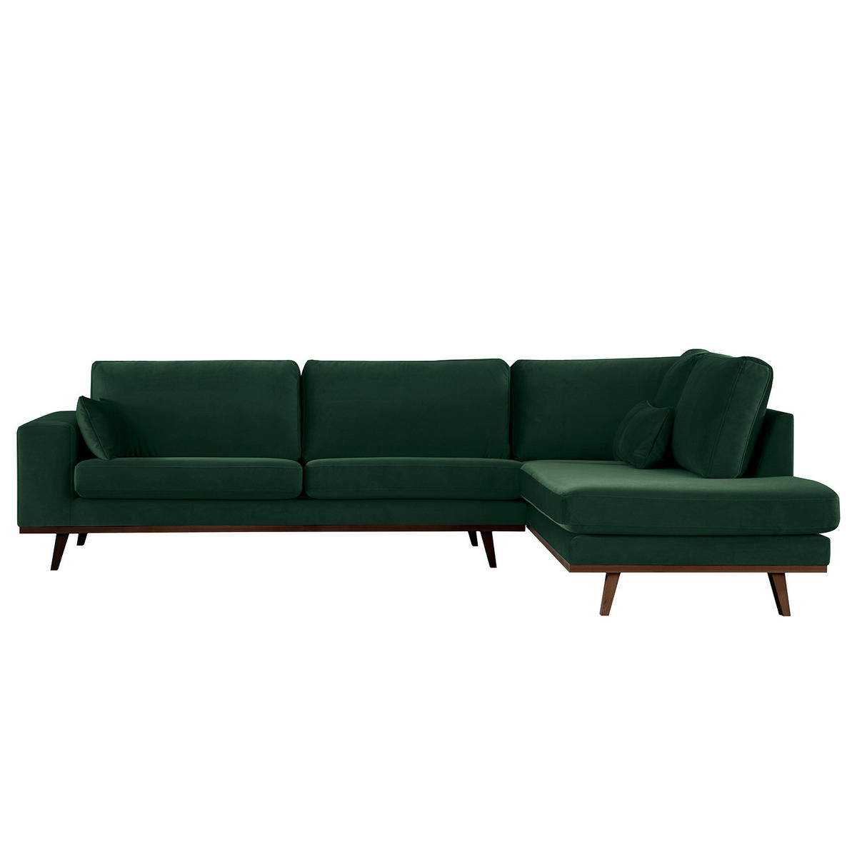 ECKSOFA mit Ottomane - Buchefarben/Grün, Buchenholz/Textil (287/219cm) - home24