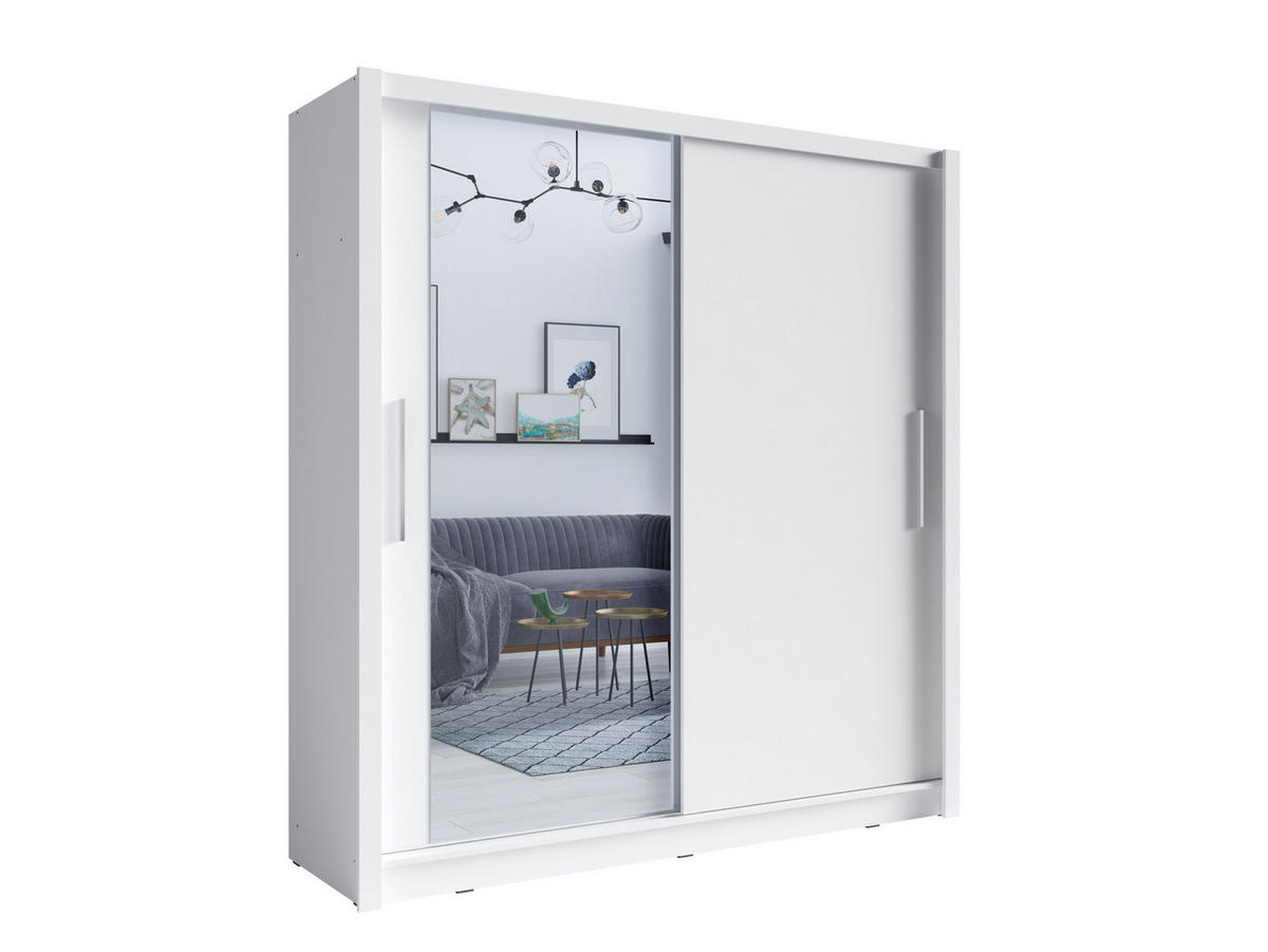 SCHIEBETÜRENSCHRANK BAKU 12 - 204/214/62 cm 2-Türig Weiß - Weiß, Holz/Holzwerkstoff (204.4/214.4/62cm)