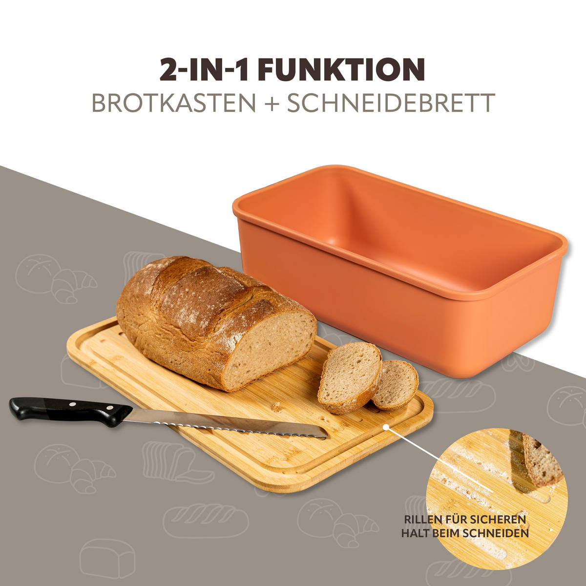 BROTKASTEN, braun - Rotbraun, Kunststoff (40/12.5/23cm) - bremermann