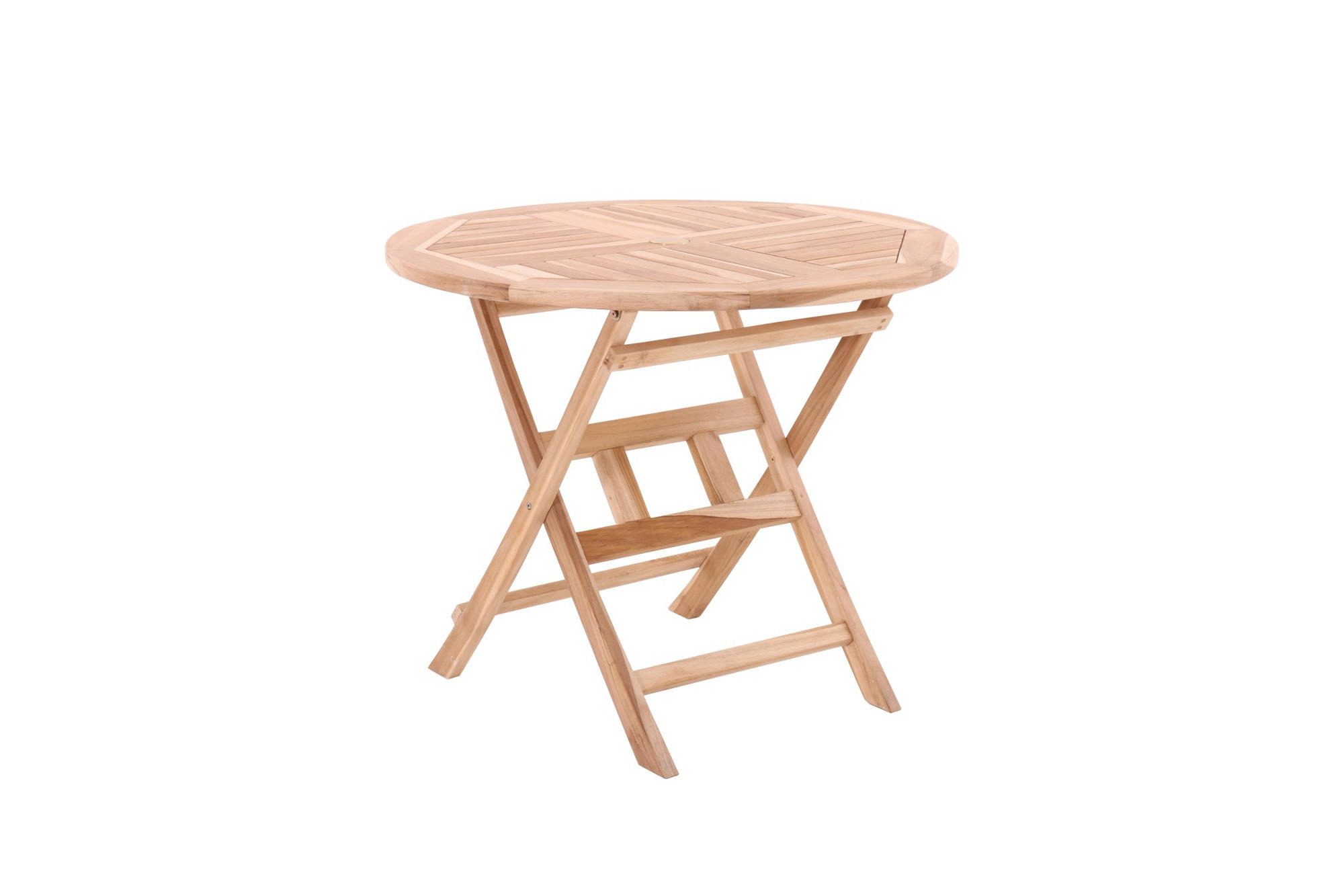 GARTENTISCH Teaka , 80 cm rund,Teakholz rund, klappbar - Naturfarben, Holz (80/80/75cm) - TPFGarden