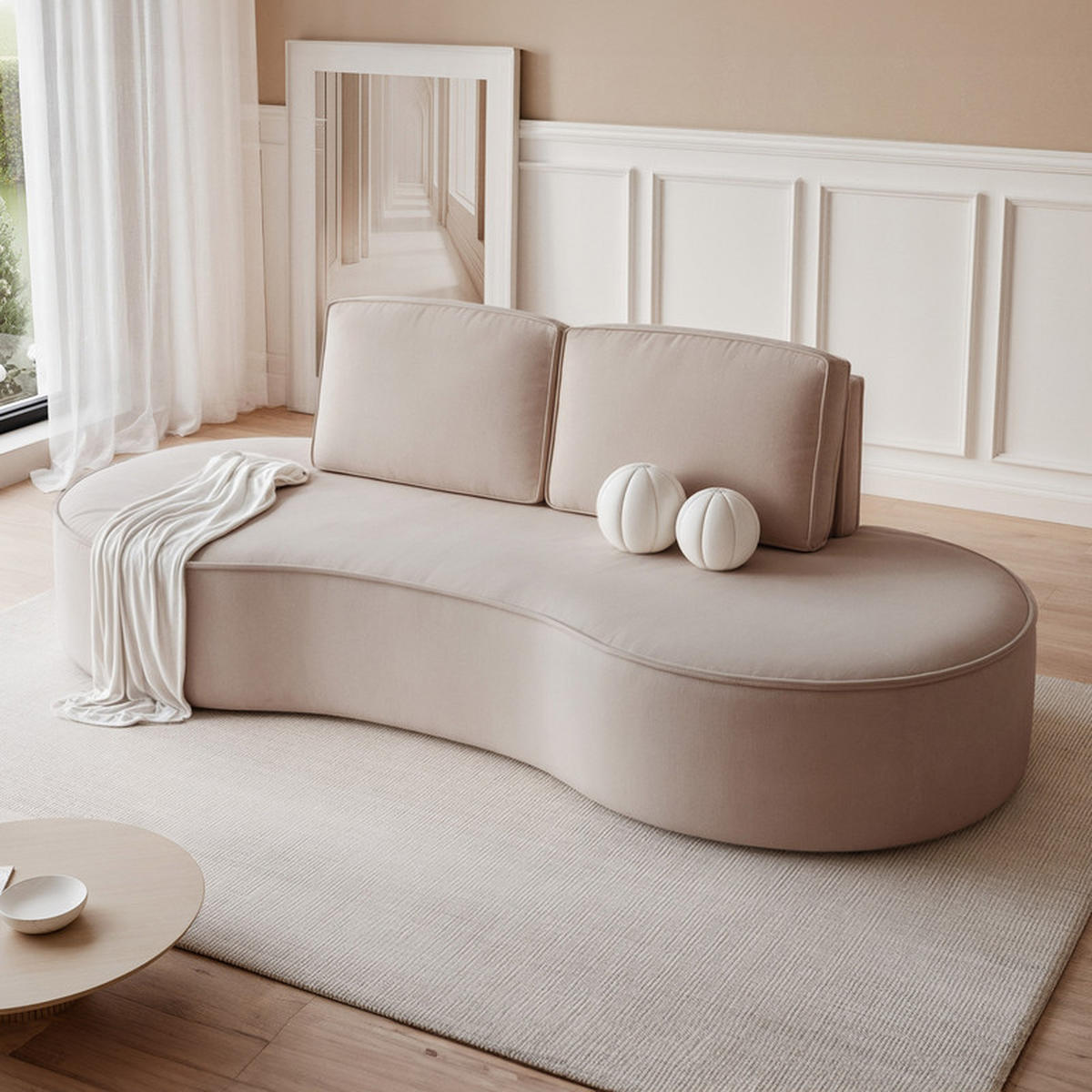 2-SITZER-SOFA SOFIA Veloursstoff in Braun - Braun, Holzwerkstoff/Kunststoff (234/88/101cm) - Idohome