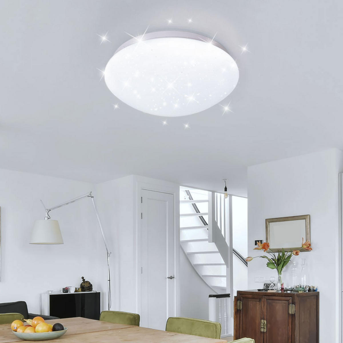 LED DECKENLEUCHTE Weiß Sternenhimmel Effekt - Weiß, Metall (21.5/7.8/7.8cm)
