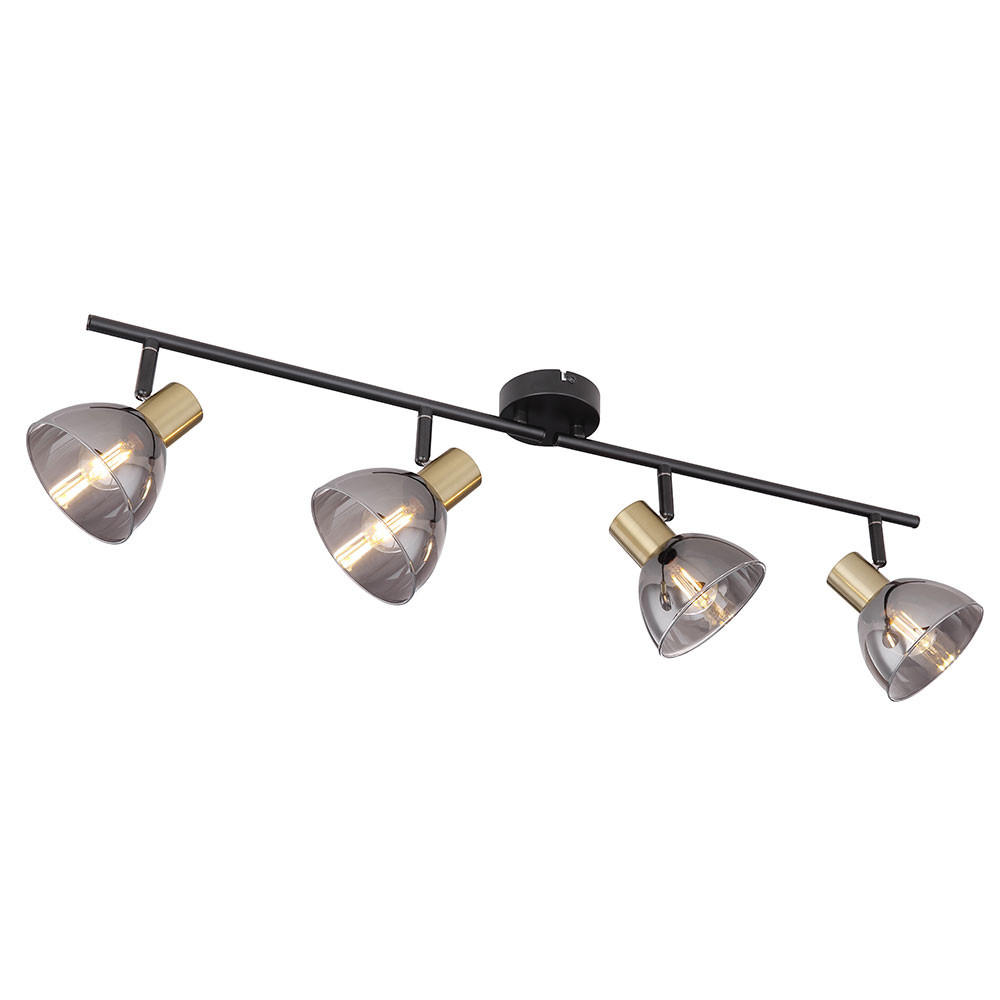 LED DECKENLEUCHTE JAY Metall Schwarz - Schwarz, Glas (79/11/17.5cm) - Globo Lighting