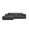 ECKSOFA links Molino aus strukturiertem Stoff dunkelgrau 4 Sitzplätze - Dunkelgrau, Textil (170/250cm) - Micadoni