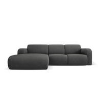 ECKSOFA links Molino aus strukturiertem Stoff dunkelgrau 4 Sitzplätze - Dunkelgrau, Textil (170/250cm) - Micadoni