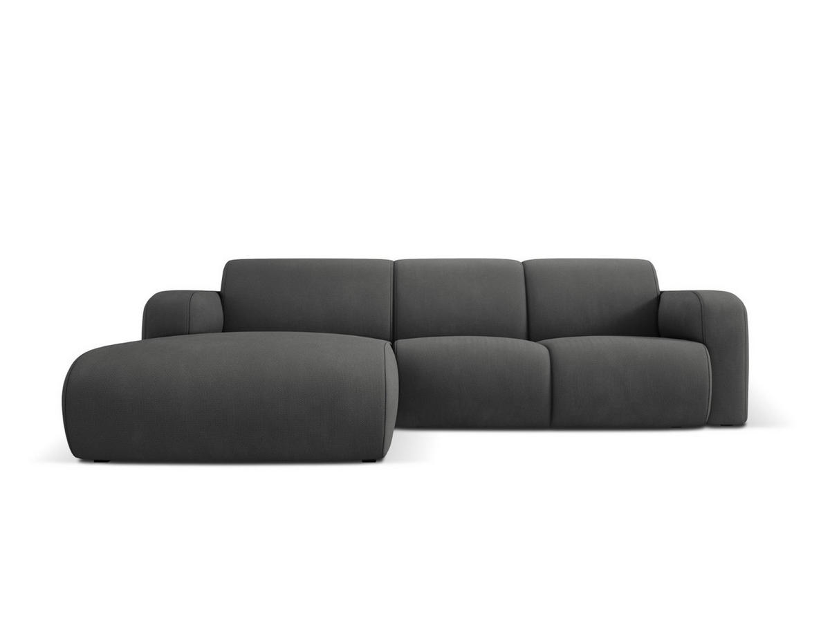 ECKSOFA links Molino aus strukturiertem Stoff dunkelgrau 4 Sitzplätze - Dunkelgrau, Textil (170/250cm) - Micadoni