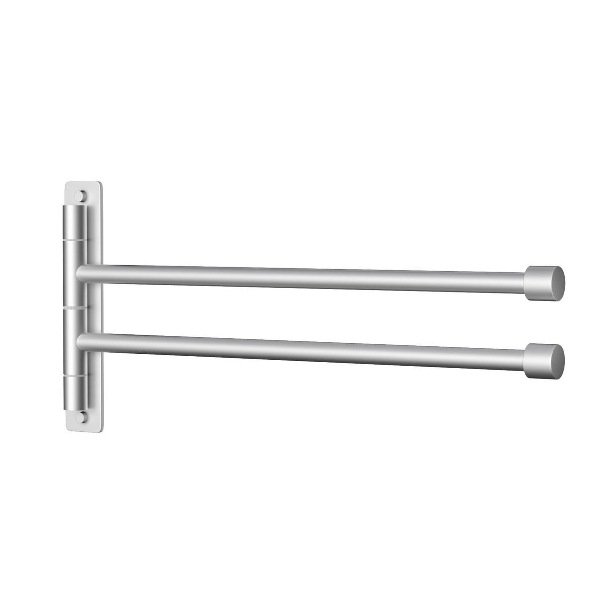 HANDTUCHHALTER mit zwei Armen 37/16.5/3 cm - Silberfarben, Metall (16.5/3/37cm) - Intirilife