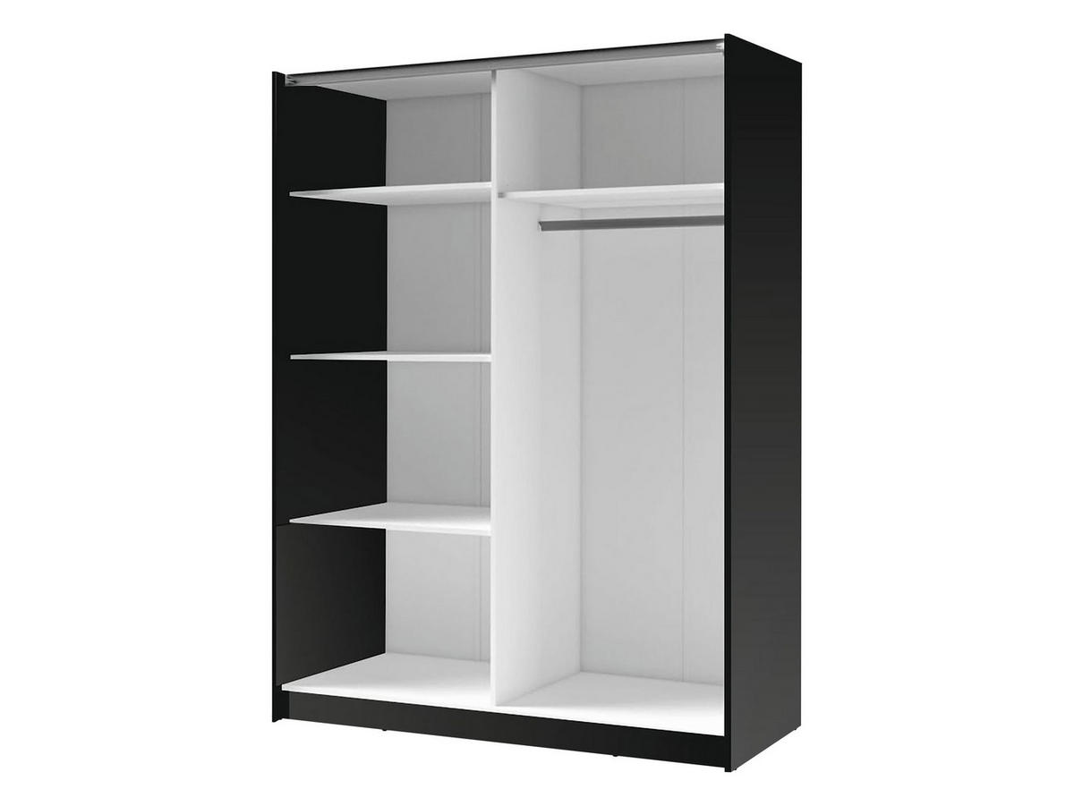 SCHIEBETÜRENSCHRANK Negler - Schwarz, Holzwerkstoff/Kunststoff (201/199/62cm) - MIRJAN24